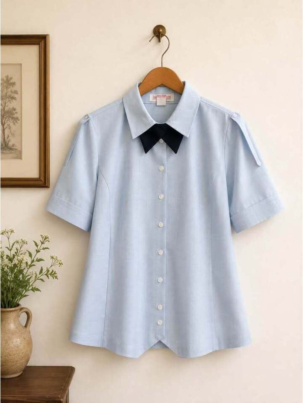 Vintage USAF Women’s Service Blue Shirt Size 14 Regular Creighton w Necktie